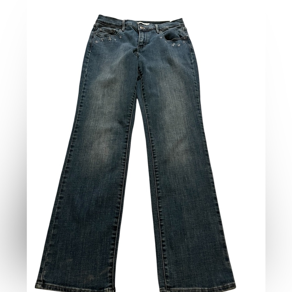 Levis 505 Straight Jeans With‎ Embroidered Flowers Along Pocket 28x30